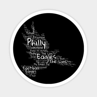 Philly birds white word art football Magnet